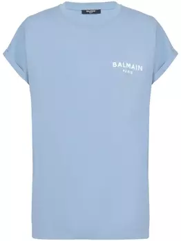 Balmain футболка с логотипом, синий