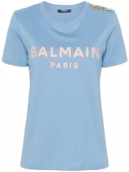 Balmain футболка с логотипом, синий