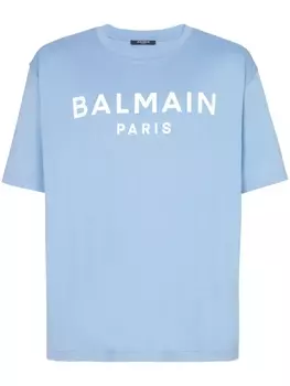 Balmain футболка с логотипом, синий