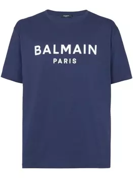Balmain футболка с логотипом, синий