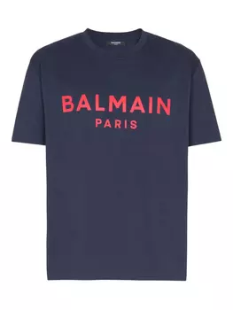 Balmain футболка с логотипом, синий