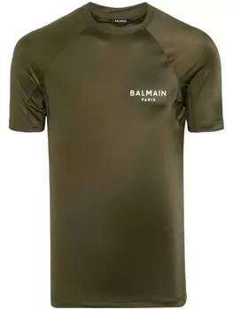 Balmain футболка с логотипом, зеленый