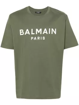 Balmain футболка с логотипом, зеленый
