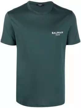 Balmain футболка с логотипом, зеленый