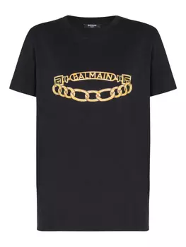 Balmain футболка с принтом Balmain Chain, черный
