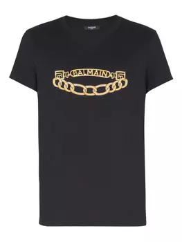 Balmain футболка с принтом Chanes, черный