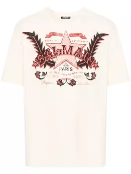Balmain футболка с принтом Western, нейтральный цвет