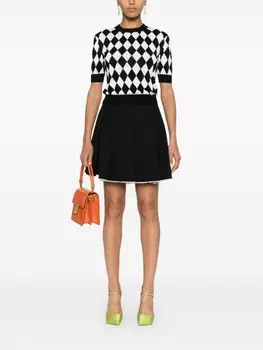 Balmain футболка с ромбовидным узором, черный