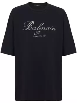 Balmain футболка с вышивкой, черный