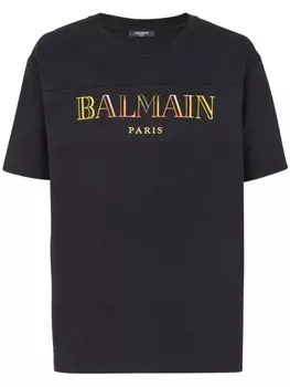 Balmain футболка с вышивкой Vintage Balmain, черный