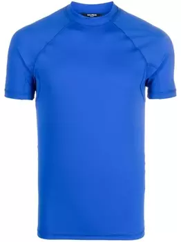 Balmain футболка с высоким воротником и логотипом, синий