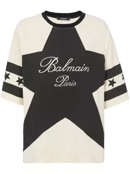 Balmain футболка Stars с логотипом, нейтральный цвет
