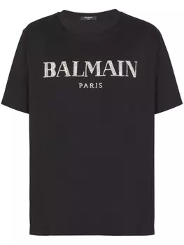 Balmain футболка Vintage с кристаллами, черный