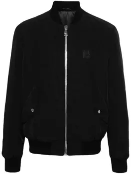 Balmain габардиновая куртка с нашивкой-логотипом, черный