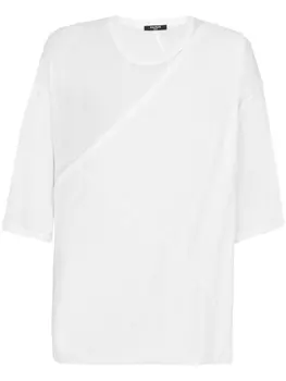 Balmain gathered-panel detail T-shirt, белый