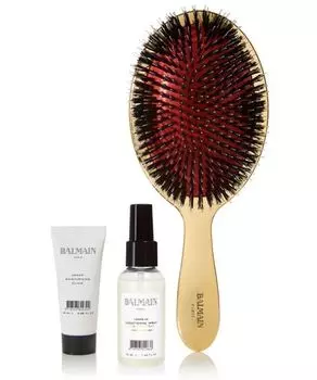 Balmain Golden Spa Brush набор: золотая расческа, 1 шт. + аргановый эликсир, 20 мл + несмываемый кондиционер, 50 мл