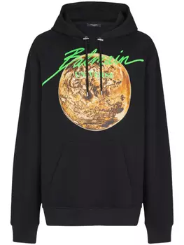 Balmain худи с принтом Universe & Planet, черный