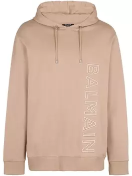 Balmain худи с тисненым логотипом, нейтральный цвет