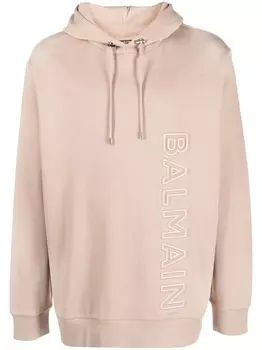 Balmain худи с тисненым логотипом, нейтральный цвет