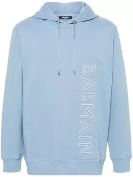 Balmain худи с тисненым логотипом, синий