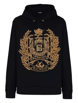 Balmain худи с вышивкой, черный