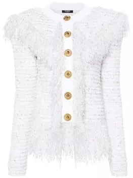 Balmain кардиган крупной вязки, белый