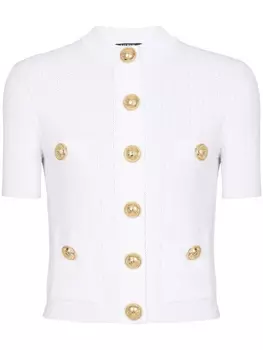 Balmain кардиган с короткими рукавами, белый
