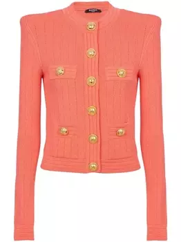 Balmain кардиган с круглым вырезом, розовый