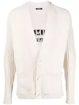 Balmain кардиган с логотипом, нейтральный цвет