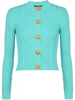 Balmain кардиган с тиснеными пуговицами, синий