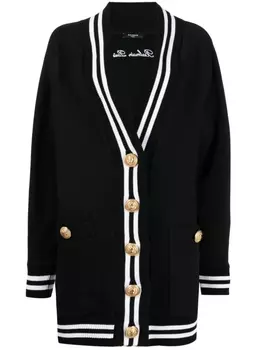 Balmain кардиган с вышитым логотипом, черный