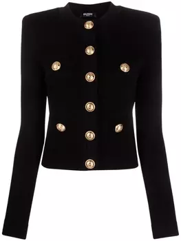 Balmain кардиган тонкой вязки на пуговицах, черный
