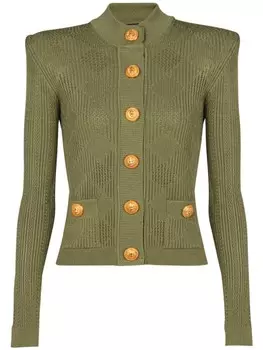Balmain кардиган в клетку гингем, зеленый