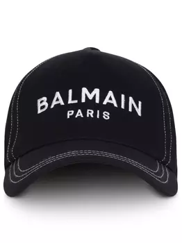 Balmain кепка с вышитым логотипом, черный