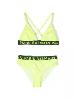 Balmain Kids бикини с логотипом, желтый