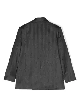 Balmain Kids блейзер из смесовой шерсти с узором зигзаг, черный