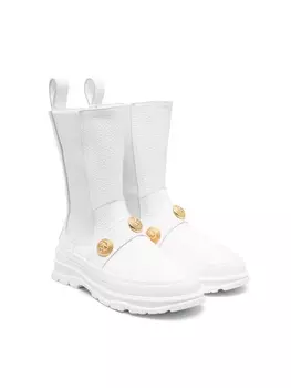 Balmain Kids ботинки с заклепками, белый