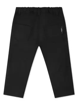 Balmain Kids брюки прямого кроя с нашивкой-логотипом, черный