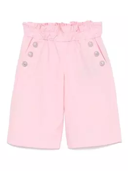 Balmain Kids брюки с декоративными пуговицами, розовый