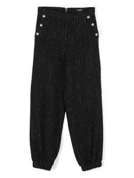 Balmain Kids брюки с логотипом, черный