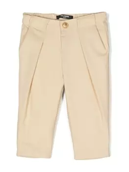 Balmain Kids брюки со складками, нейтральный цвет