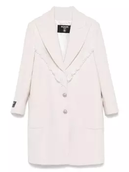 Balmain Kids бушлат с бахромой, нейтральный цвет