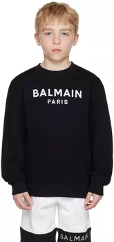 Balmain Kids Черный свитшот с принтом