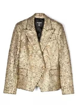 Balmain Kids двубортный блейзер, черный