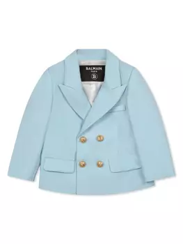 Balmain Kids двубортный блейзер, синий