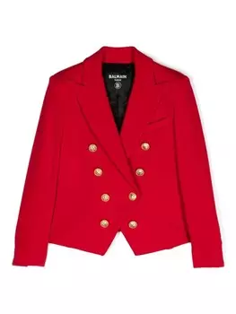 Balmain Kids двубортный пиджак с заостренными лацканами, красный