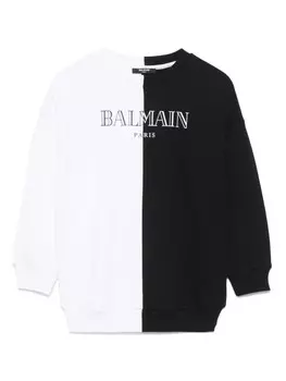 Balmain Kids двухцветная толстовка, белый