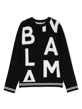 Balmain Kids джемпер с логотипом, черный