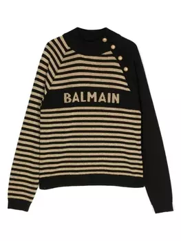 Balmain Kids джемпер с логотипом, черный