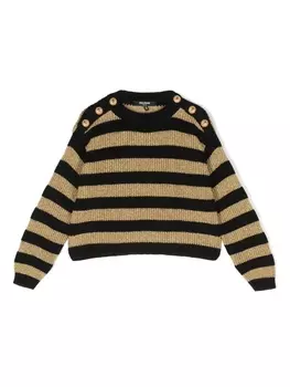 Balmain Kids джемпер в полоску, черный